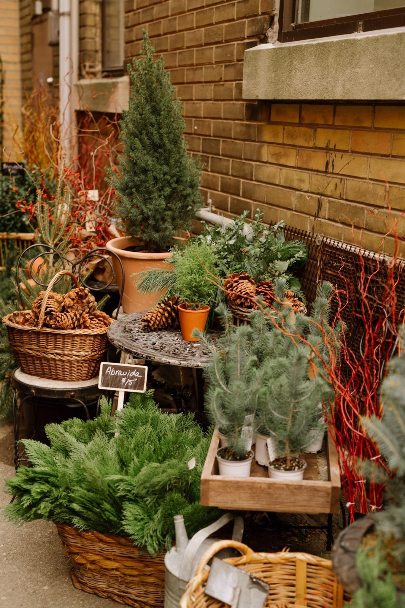 Greenery front porch Holiday decor