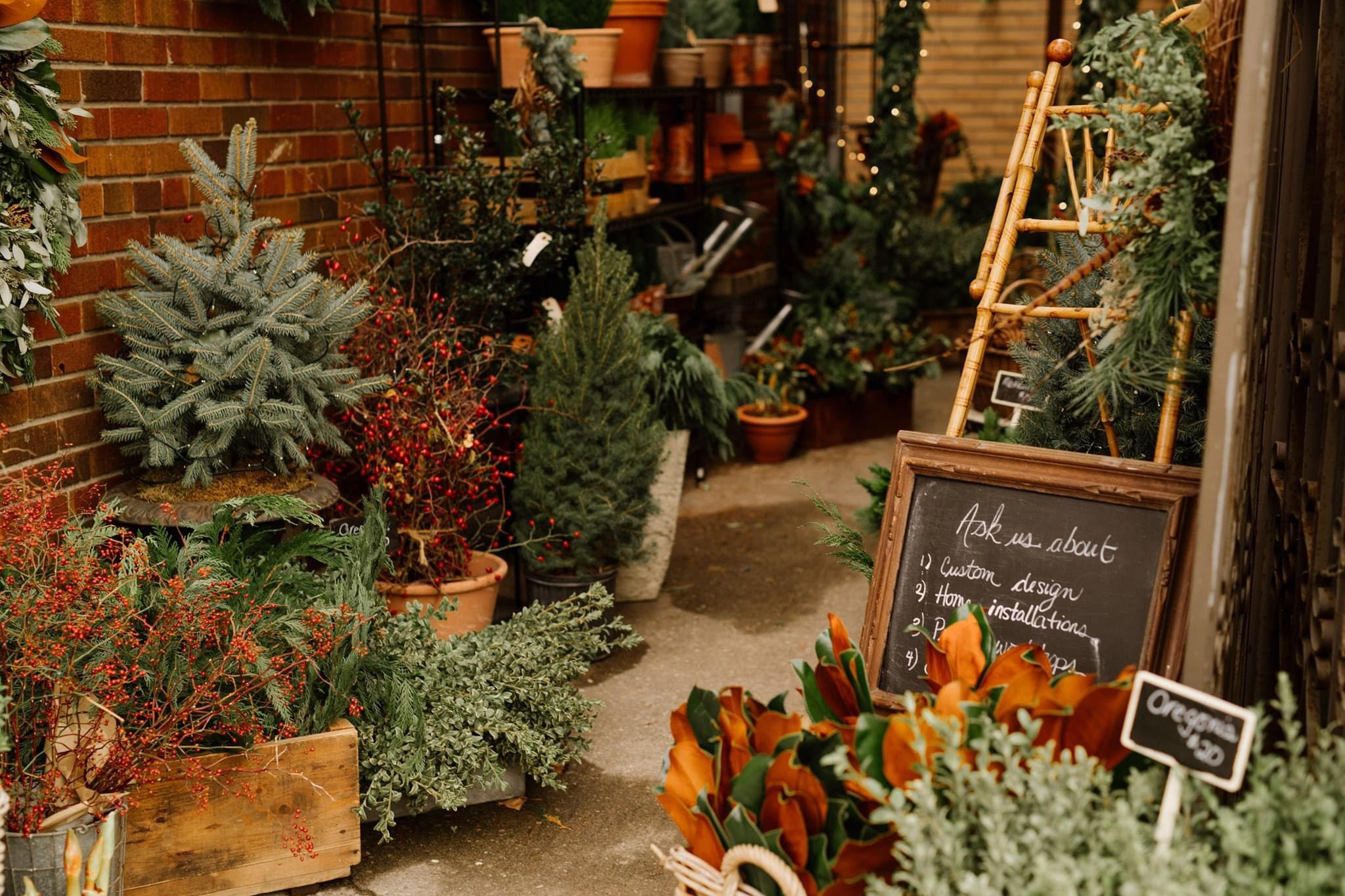 greenery front porch Holiday decor